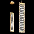 Elegant Modern Gold Frame Pendant Chandeliers With Transparent Crystal Rectangular Design 3d model