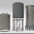 Industrial Equipment Vintage Metal Storage Tanks with Different Designs Ladder and Frames