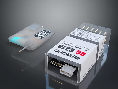 ProRc R693 Electronic Module With Transparent Case Blue LED Indicator And Multiple Interfaces 3d model