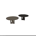 Round Wooden Dining Tables with Unique Leg Designs in Light and Dark Wood Tones