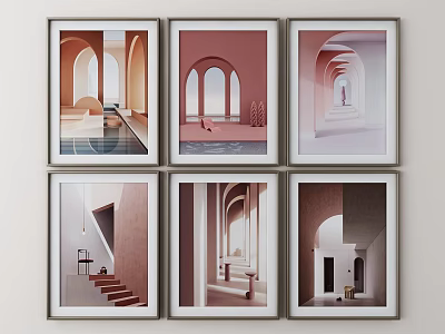 Inflatable Arched Decorative Paintings For Modern Wall Art Design And Home Decor 3d model