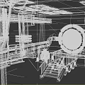 Futuristic Control Room Interior With Large Circular Display Control Panels Metal Frames And Reflective Floor