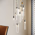 Modern Glass Chandelier With Multiple Pendant Lights For Interior Design
