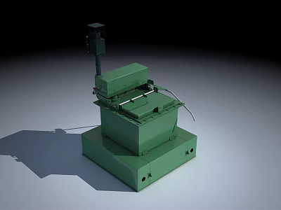 Green Industrial Equipment With Mechanical Structure Base Control Unit And Wiring Components 3d model