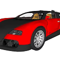 Luxury Bugatti Sports Car With Red And Gray Exterior And Golden Wheels