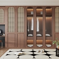 French Middle Style Wardrobe 3d model