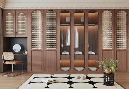 French Middle Style Wardrobe 3d model