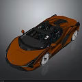 Orange Convertible Sports Car with Modern Aerodynamic Design Black Accents Open Top and Shiny Wheels