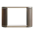 Modern Console Table Interior Design With Wooden Top And Metal Frame 3d model
