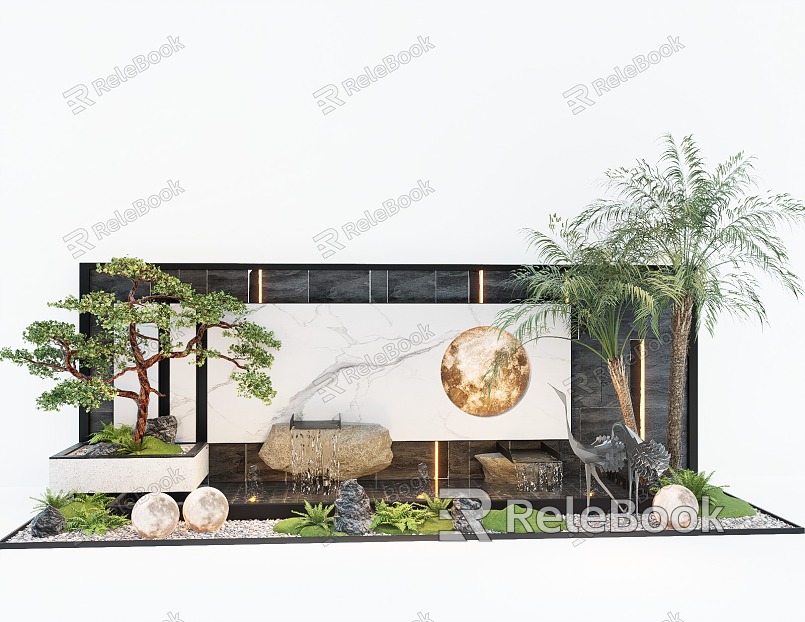 New Chinese-style Waterscape Wall Dropping Waterscape Wall Landscape Background Wall model