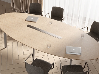 Conference table and chair combination 3d model