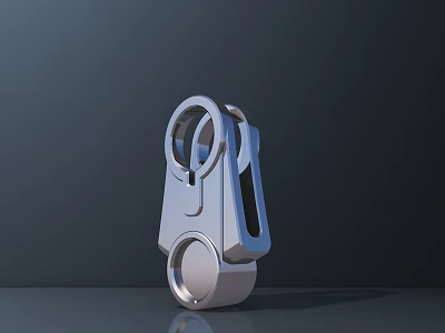 Innovative Intelligent Machine Component With Modern Silver Metallic Structure And Circular Elements 3d model