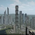 Aerial View Urban Planning With Modern High Rise Buildings River Green Spaces And Surrounding Mountains