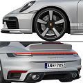Silver Porsche Sports Car With White Stripes 60 Badge And Black Wheels