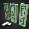 Triplemint Gum Green Packaging Boxes With White Gum Pieces On