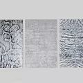 Three Different Textured Square Rugs With Snake Skin Gray Woven And Zebra Stripe Patterns