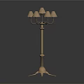 Elegant Floor Lamp With Five Lampshades And Star Shaped Metal Base