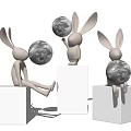 Modern Rabbit Moon Table Lamp 3d model