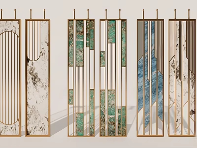 Luxury Screen Designs With Metal Frames And Diverse Patterns 3d model