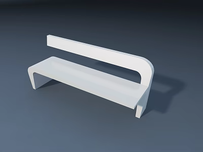 White Modern Outdoor Chair With Sleek Backrest And Smooth Surface Design 3d model