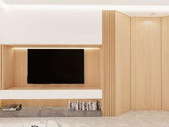 Modern TV Background Cabinet Log 3d model