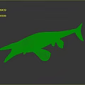 Ichthyosaur With Open Mouth Striped Skin Fins And Tail On Gray Background With Reflection