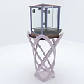 Modern Transparent Glass Elevator With Black Base And Stainless Steel Frame 3d model