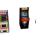 Vibrant Retro Arcade Game Machines As Popular Electric Toys For Kids And Families