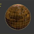 Artistic Wood And Stone Sphere Decor With Orange Brown Textured Surface Design 3d model
