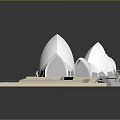 Modern Architectural Masterpiece Featuring White Shell Like Roof Design And Iconic Structure 3d model