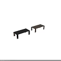 Light And Dark Wooden Dining Tables With Simple Rectangular Design And Sturdy Legs 3d model