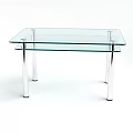Modern Two Tier Glass Top Coffee Table With Silver Metal Legs