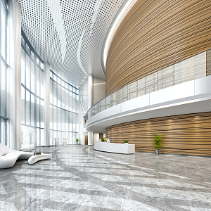 Modern Hall Reception Lobby 3d model