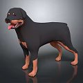 Realistic Rottweiler Stuffed Toy Black Brown Standing With Soft Smooth Texture