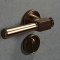 Vintage Door Handle Brass Door Handle Hardware Lock Decoration 3d model