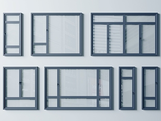 Modern windows 3d model