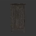 Wooden Gray Hallway Console Side Cabinet With Drawers And Metal Handles