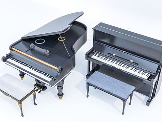 Modern Piano Combination Piano Instrument Electronic Organ 3d model