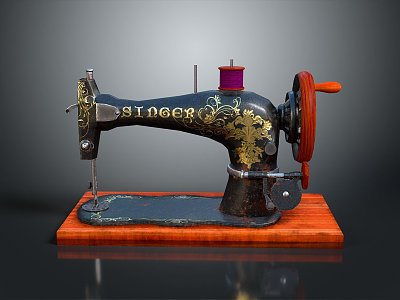 Sewing Machine Old-fashioned Sewing Machine Clothing Machine Realistic 3d model
