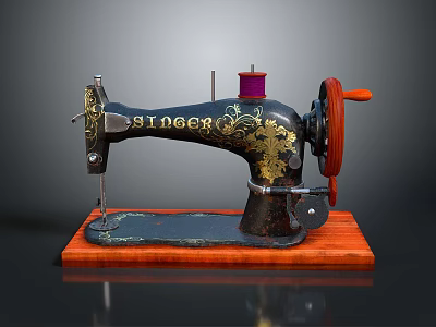 Sewing Machine Old-fashioned Sewing Machine Clothing Machine Realistic 3d model