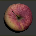 Fresh Red Yellow Apple with Stem on Dark Background Juicy Ripe Fruit