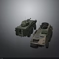 Military Weapons Featuring Armored Combat Vehicle and Tank with Camouflage Design