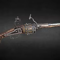 Antique Musket With Brass Fittings Wooden Stock Intricate Engravings And Vintage Design