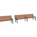 Ground With Two Snow Covered Benches In Winter Outdoor Scene