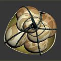 White Eggs With Brown Spots In Yellow Basket Hanging By Green Rope