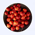 Fresh Red Plums Filled In Black Plate Looking Juicy And Delicious
