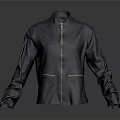 Dark Blue Stylish Jacket With Front Zipper And Side Pockets Design