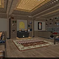 Traditional Hotel Lobby Interior With Wooden Decor Chandeliers Murals And Comfortable Seating