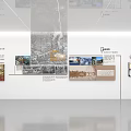 Exhibition Wall Display With Organized Images Text Descriptions And Information Panels