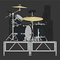Modern drum set speaker stage musical instrument 3d model